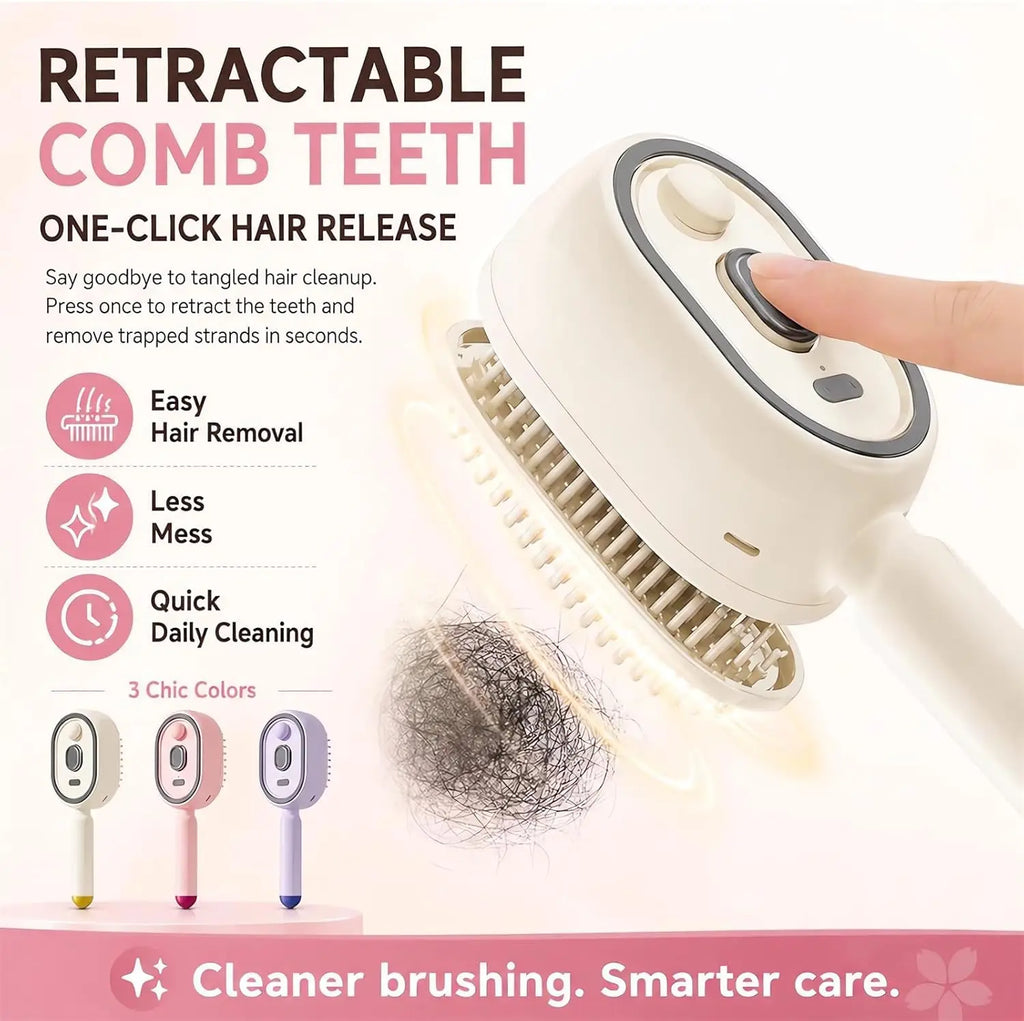 3-in-1 Electric Scalp Massager & Self-Cleaning Hair Care Comb