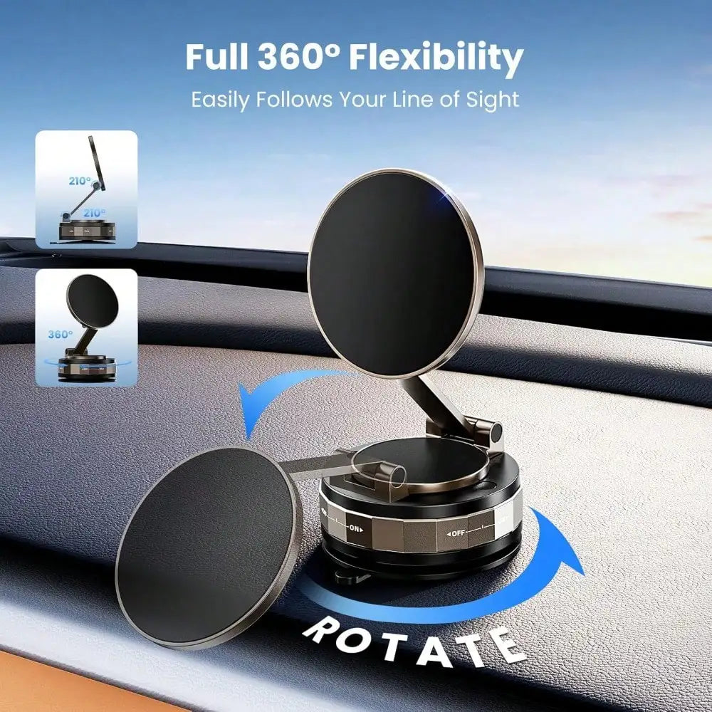 Flash sale  Vacuum Magnetic Phone Holder - Upgraded 360° Adjustable Nano Gel Suction Cup Phone Holder for MagSafe, Car Mount for Car
