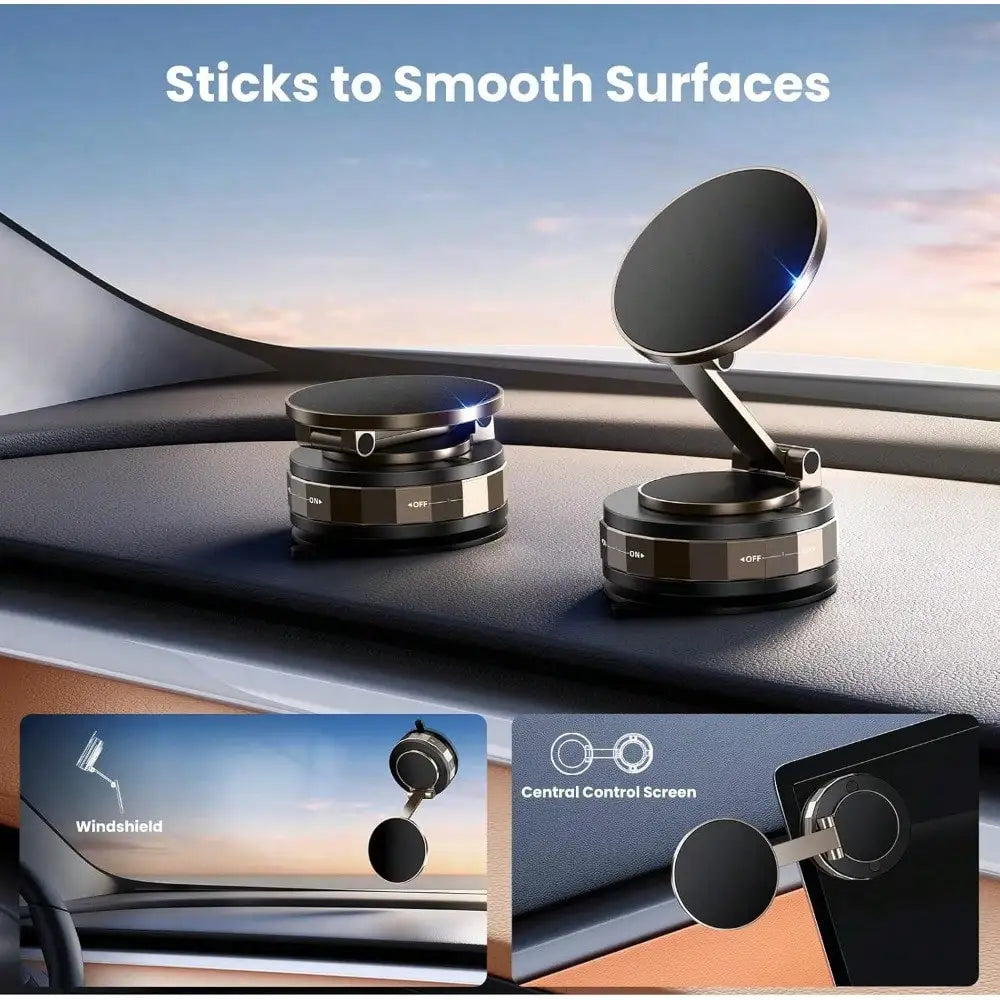 Flash sale  Vacuum Magnetic Phone Holder - Upgraded 360° Adjustable Nano Gel Suction Cup Phone Holder for MagSafe, Car Mount for Car
