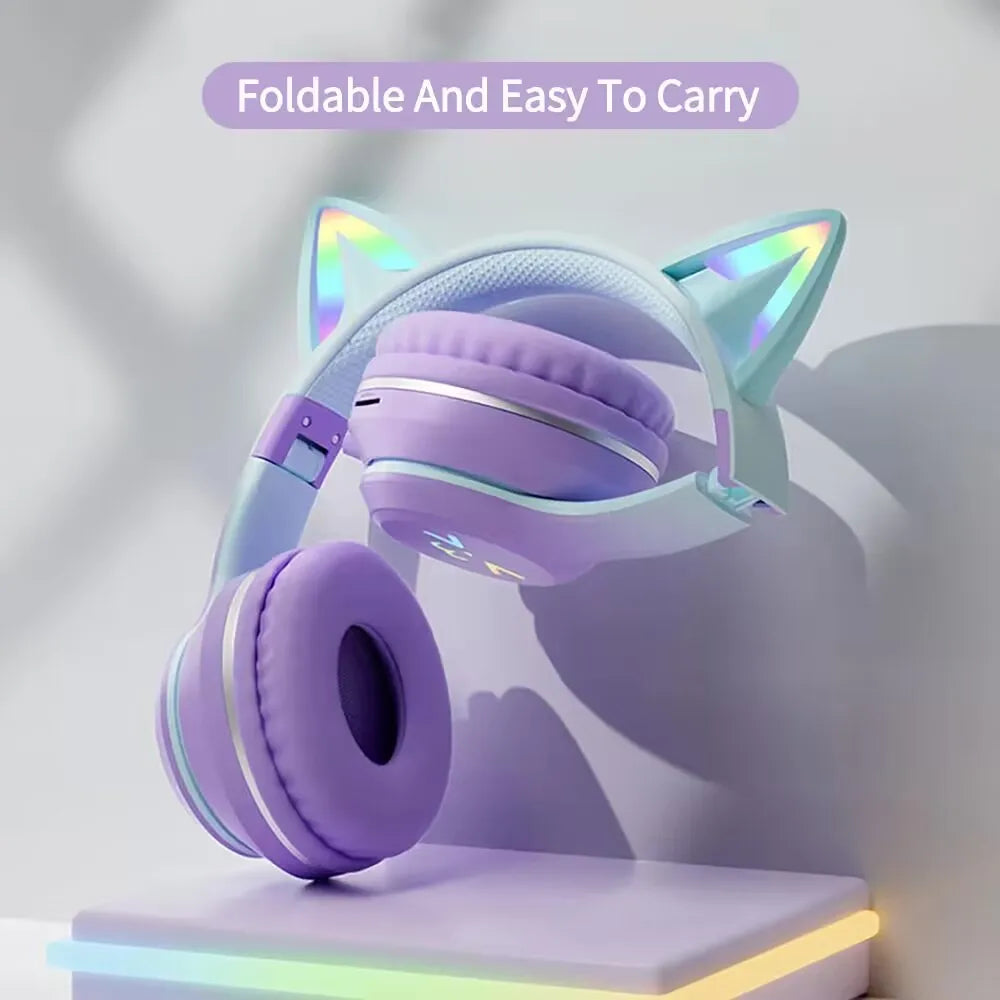 Glow Cat Ear Wireless Headphones