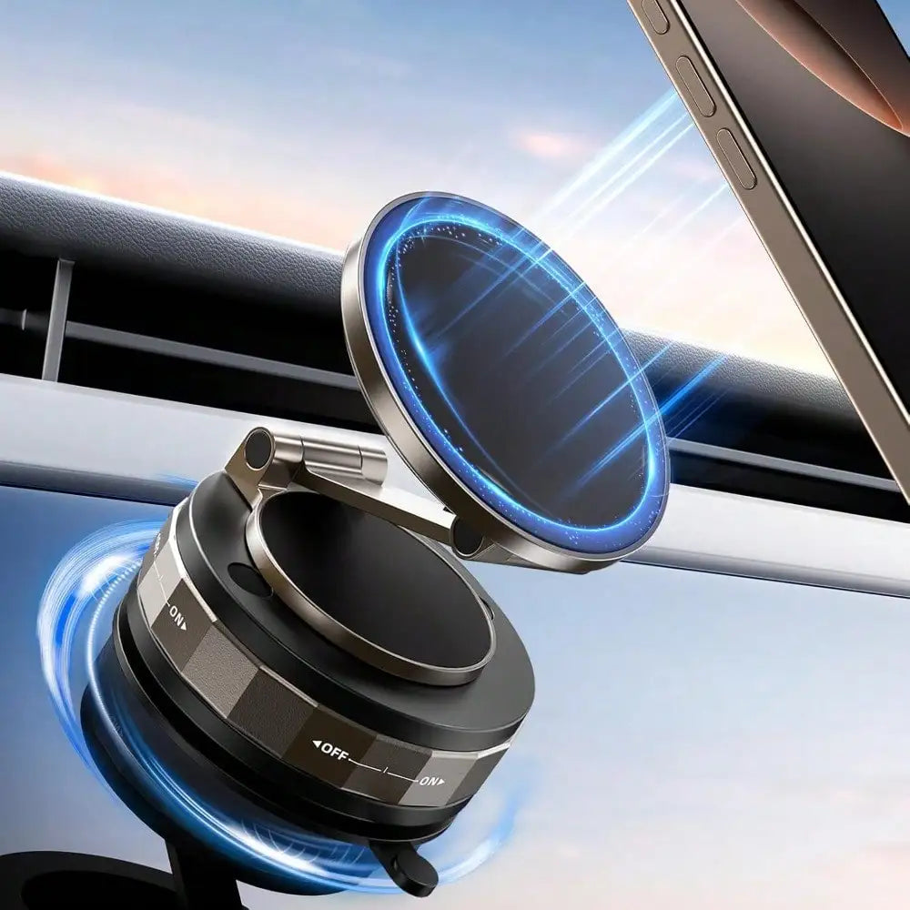 Flash sale  Vacuum Magnetic Phone Holder - Upgraded 360° Adjustable Nano Gel Suction Cup Phone Holder for MagSafe, Car Mount for Car