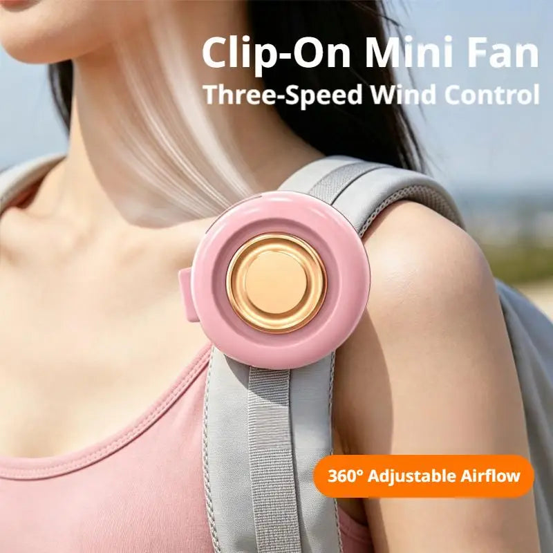 Portable Clip Fan Mini Handsfree Rechargeable Bladeless Electric Fan Clip Waist Fan Silent Strong Wind Leafless Fan For Outdoor