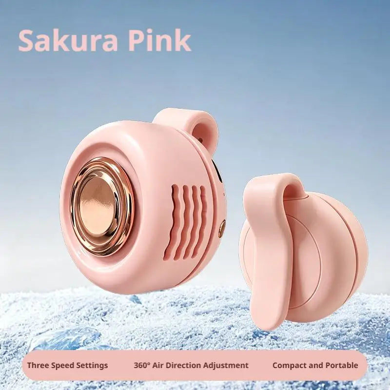 Portable Clip Fan Mini Handsfree Rechargeable Bladeless Electric Fan Clip Waist Fan Silent Strong Wind Leafless Fan For Outdoor