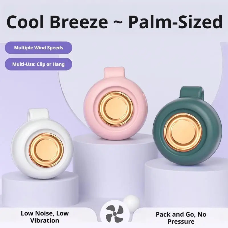Portable Clip Fan Mini Handsfree Rechargeable Bladeless Electric Fan Clip Waist Fan Silent Strong Wind Leafless Fan For Outdoor