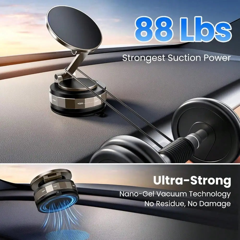 Flash sale  Vacuum Magnetic Phone Holder - Upgraded 360° Adjustable Nano Gel Suction Cup Phone Holder for MagSafe, Car Mount for Car