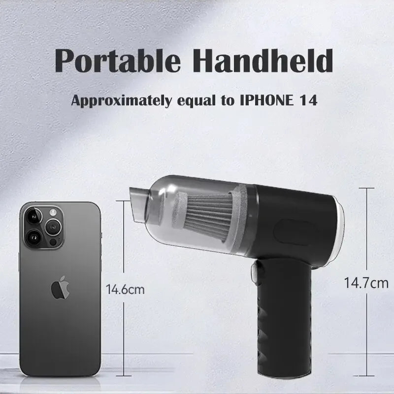 9000Pa Cordless Car Vacuum – Portable USB Rechargeable Mini Vacuum Cleaner for Wet & Dry Cleaning | Perfect for Cars & Home
