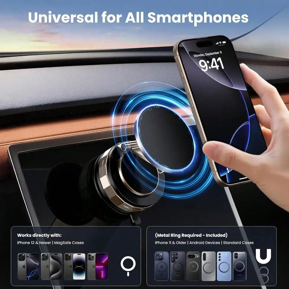 Flash sale  Vacuum Magnetic Phone Holder - Upgraded 360° Adjustable Nano Gel Suction Cup Phone Holder for MagSafe, Car Mount for Car
