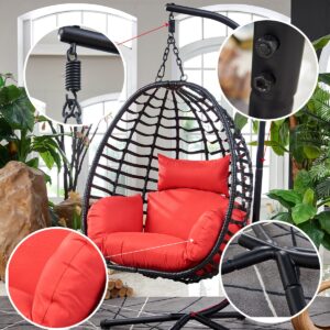 Hanging Chair Swing Chairs Egg Chair Garden Balcony Hammock Nest Chair XL - Red