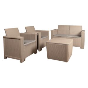 Contour Outdoor 4 Piece Jabulani Patio Set Cappuccino